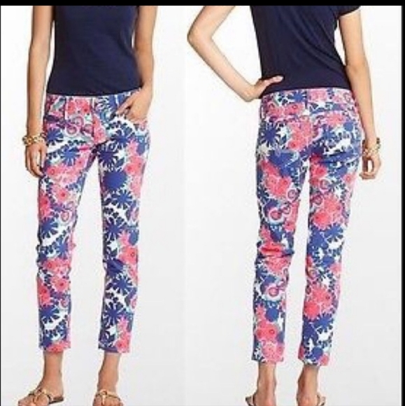 Lilly Pulitzer Denim - Lilly Pulitzer skinny mini worth Secret Garden floral jeans size 4